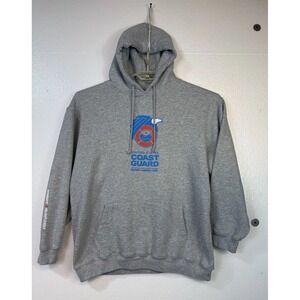 US Coast Guard USCG Hoodie Sweatshirt Mens XL Gray Bayside Made USA Pullover
